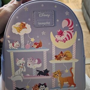 Loungefly Disney Cat-Themed Backpack - Purple and Multicolor